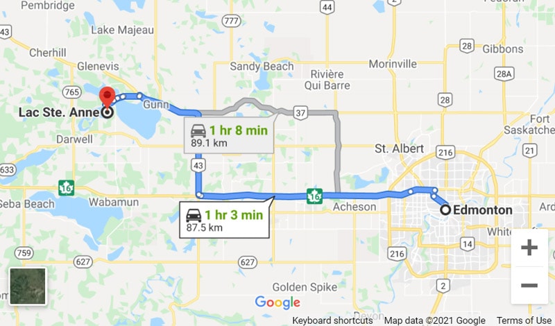 Lac Ste Anne directions