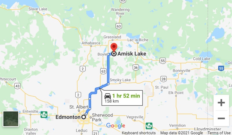 Amisk Lake Directions